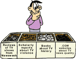 Man choosing the appropriate source