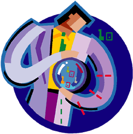 Man looking into a crystal ball