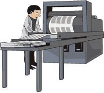 Man at printing press