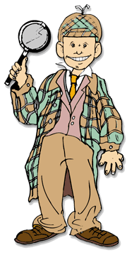 Sherlock with a magnifying glass