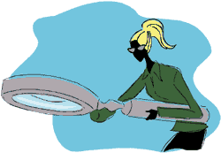 Girl with a magnifying glass
